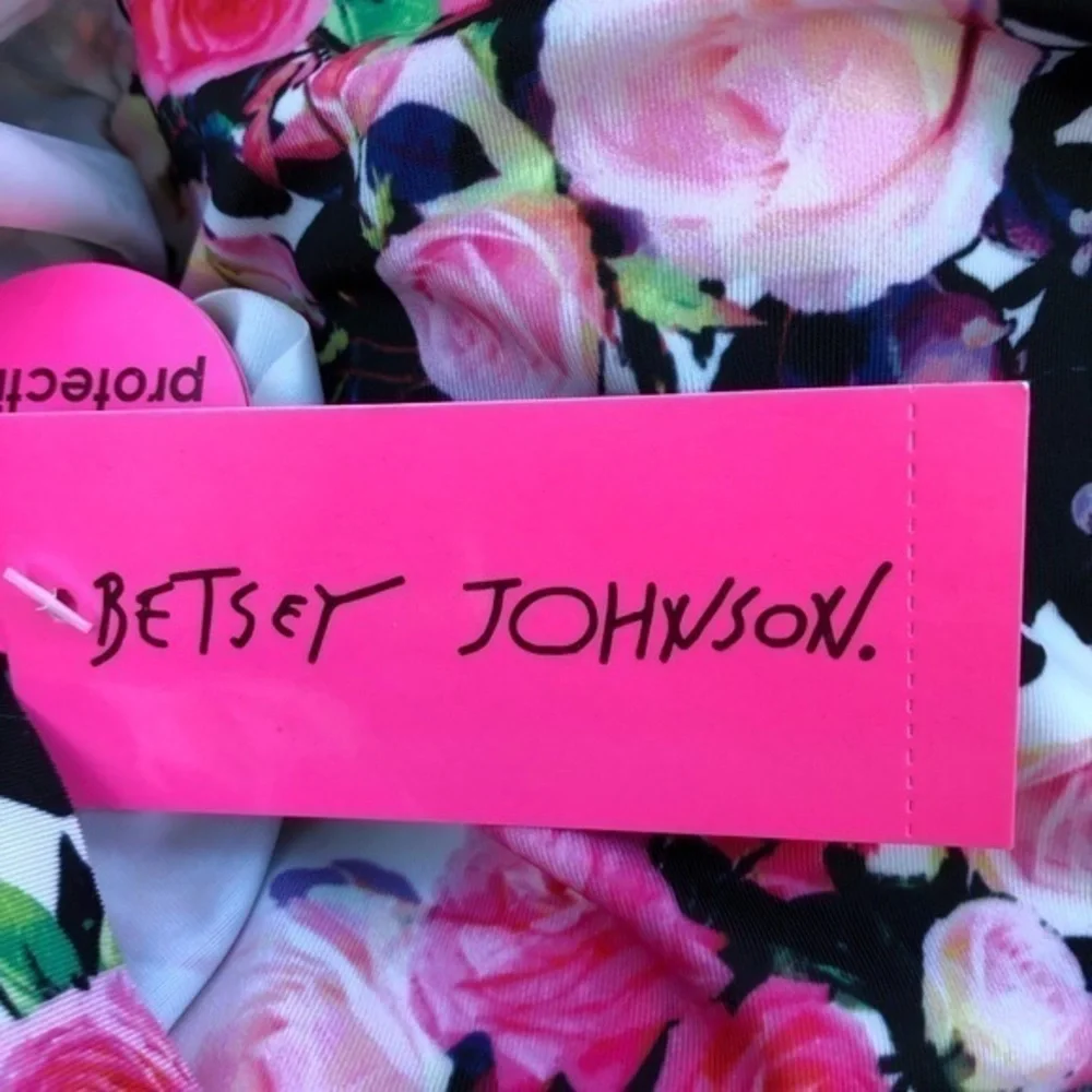 Betsey Johnson‎ Rose Print Ruffle Trim Bikini 12